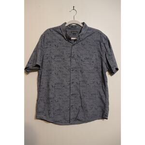 Eddie Bauer Classic Fit Bird Print Button-Down Shirt Blue Men’s L